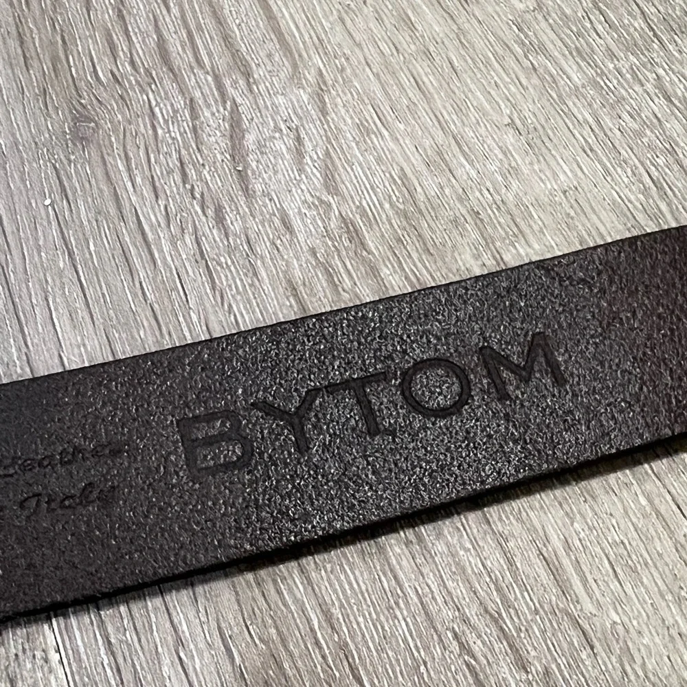 Men’s BYTOM Made in Italy Genuine Leather 38W Brown Belt Thick Wide Classic Belt